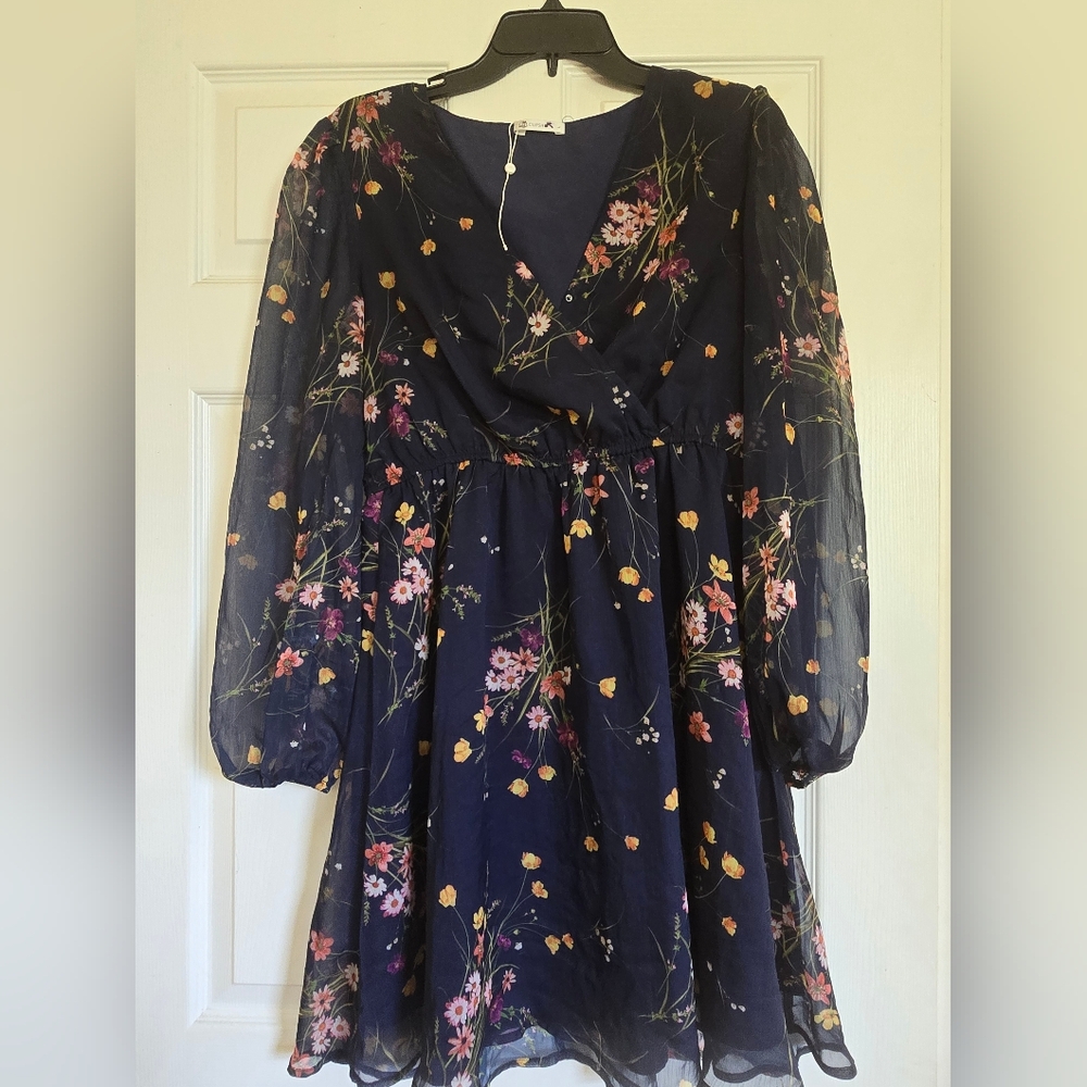 Cupshe Floral V-Neck Dress, Size L